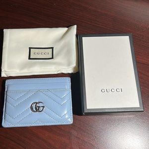 Women’s Blue Gucci Card Holder